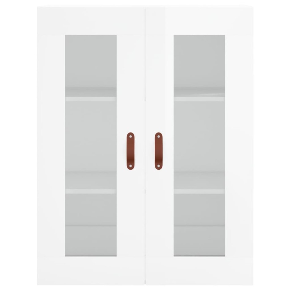 Aparador alto madera contrachapada blanco brillo 69,5x34x180