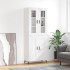 Aparador alto madera contrachapada blanco brillo 69,5x34x180