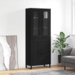 Aparador alto madera contrachapada negro 69,5x34x180 cm