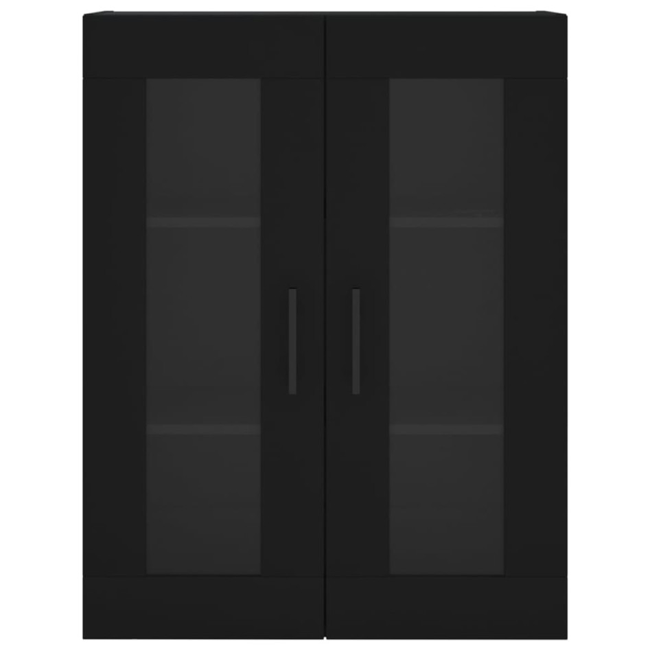 Aparador alto madera contrachapada negro 69,5x34x180