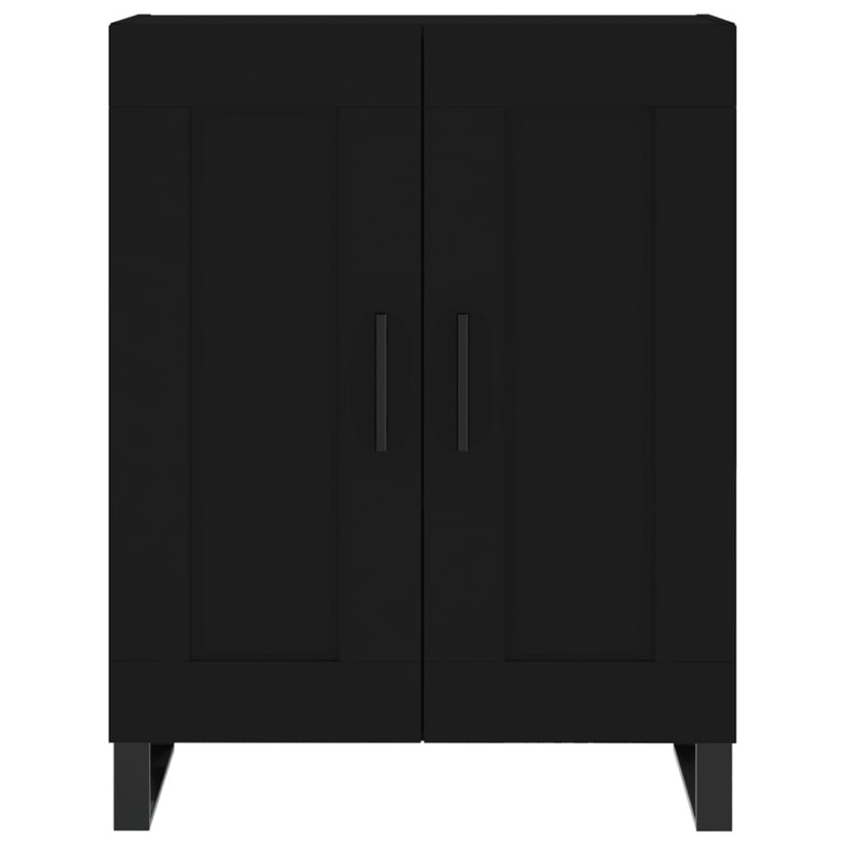 Aparador alto madera contrachapada negro 69,5x34x180