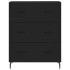 Aparador alto madera contrachapada negro 69,5x34x180
