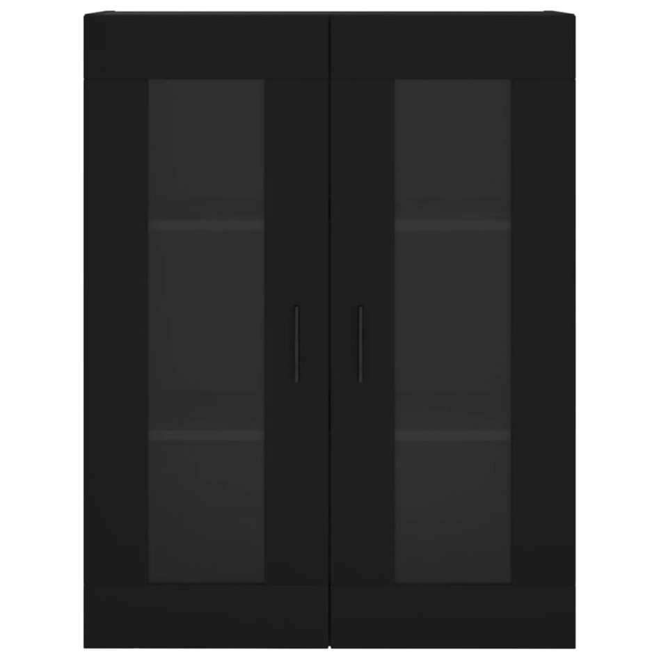 Aparador alto madera contrachapada negro 69,5x34x180