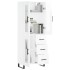 Aparador alto madera contrachapada blanco brillo 69,5x34x180
