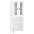 Aparador alto madera contrachapada blanco brillo 69,5x34x180