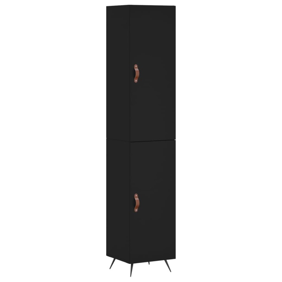 Aparador de madera contrachapada negro 34,5x34x180