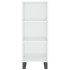 Aparador alto madera contrachapada blanco brillo 34,5x34x180