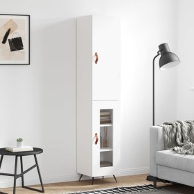 Aparador alto madera contrachapada blanco 34,5x34x180