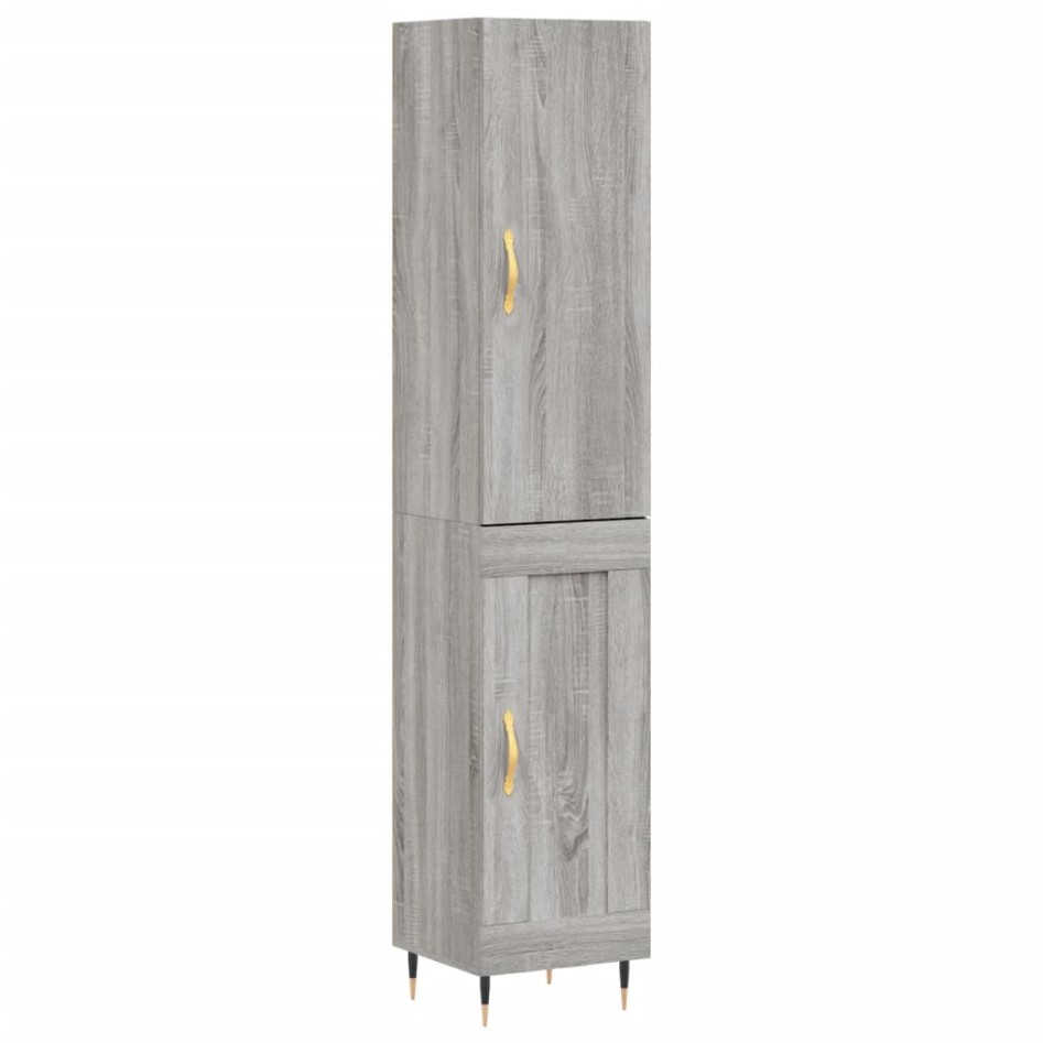 Aparador alto madera contrachapada gris Sonoma 34,5x34x180