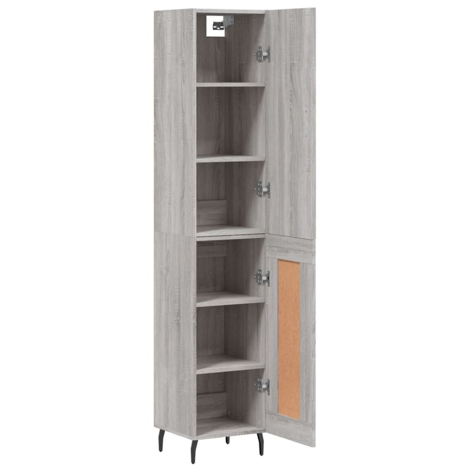 Aparador alto madera contrachapada gris Sonoma 34,5x34x180