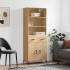 Aparador alto madera contrachapada color roble 69,5x34x180