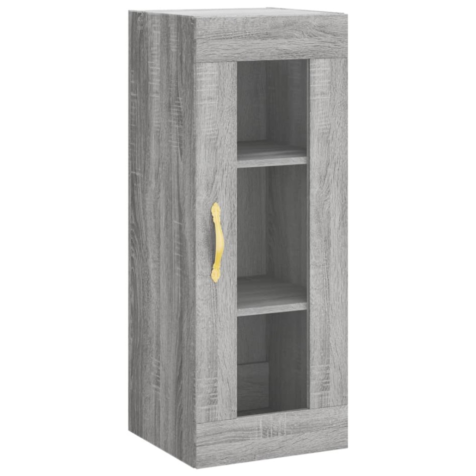 Aparador alto madera contrachapada gris Sonoma 34,5x34x180