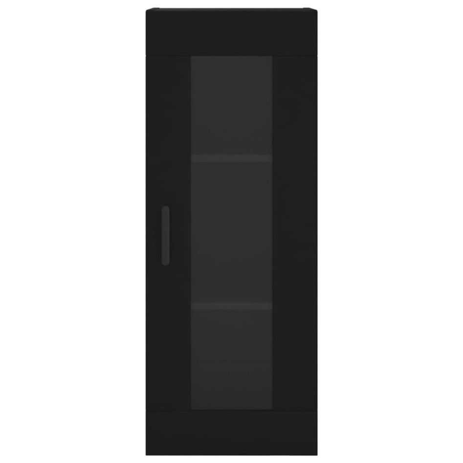 Aparador de madera contrachapada negro 34,5x34x180