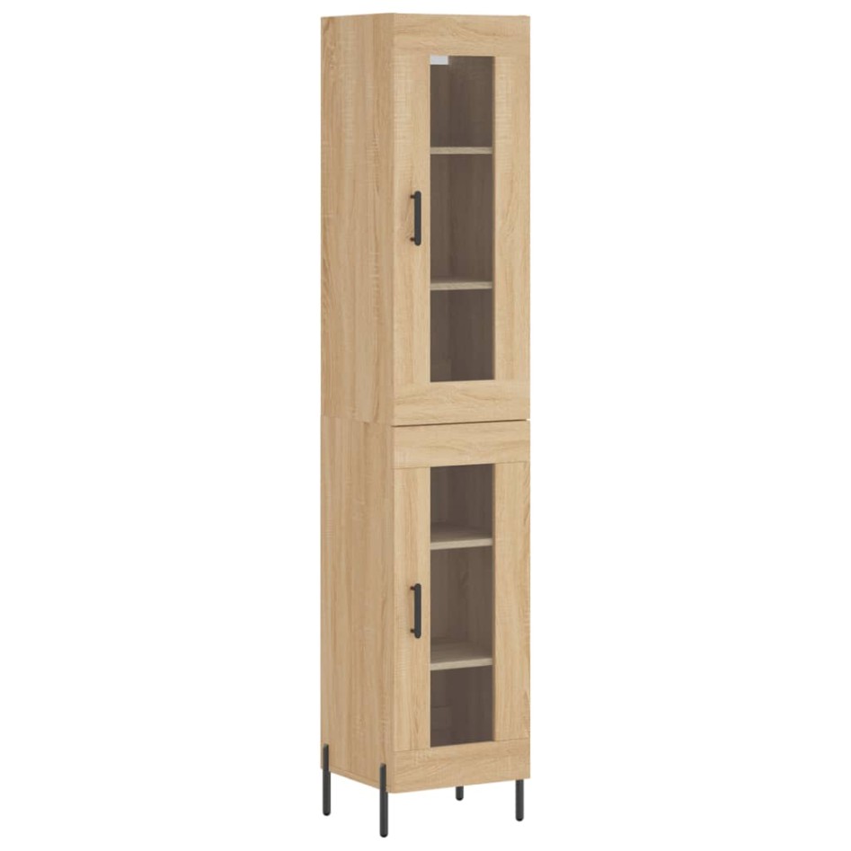 Aparador de madera contrachapada roble Sonoma 34,5x34x180