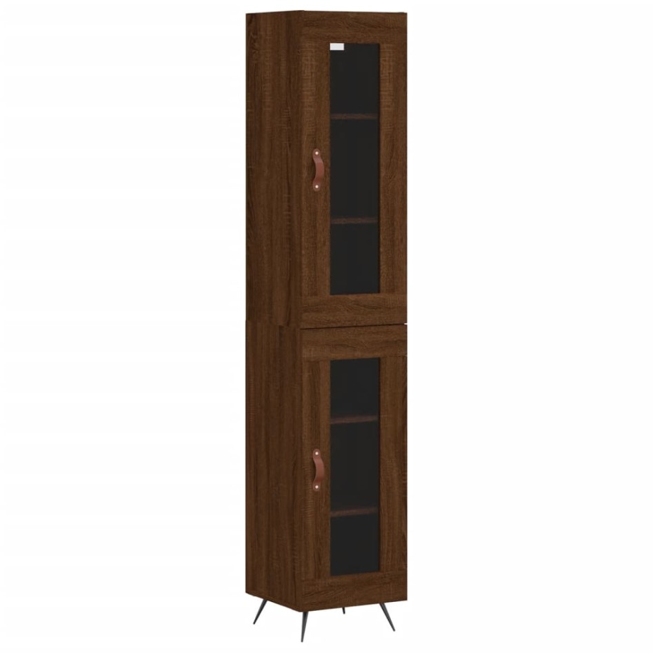 Aparador alto madera contrachapada roble marrón 34,5x34x180