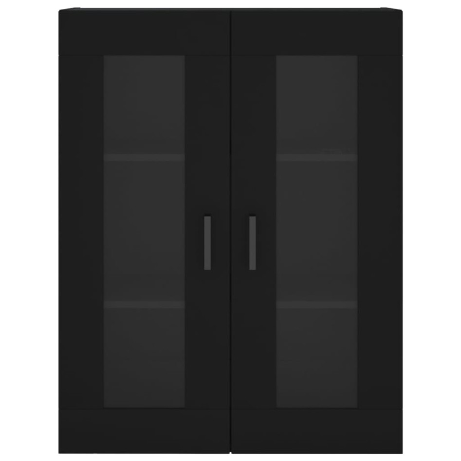 Aparador alto madera contrachapada negro 69,5x34x180