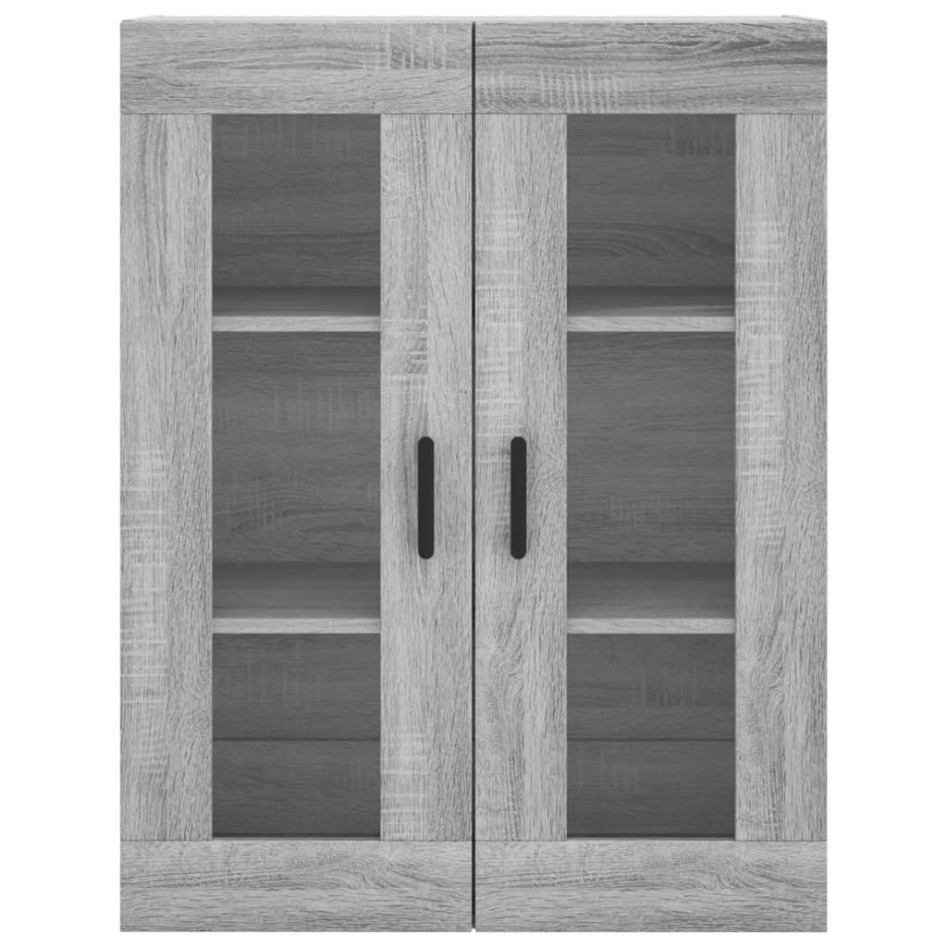 Aparador alto madera contrachapada gris sonoma 69,5x34x180