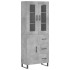 Aparador alto madera contrachapada gris hormigón 69,5x34x180