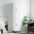Aparador alto madera contrachapada blanco brillo 34,5x34x180