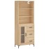 Aparador alto madera contrachapada color roble 69,5x34x180