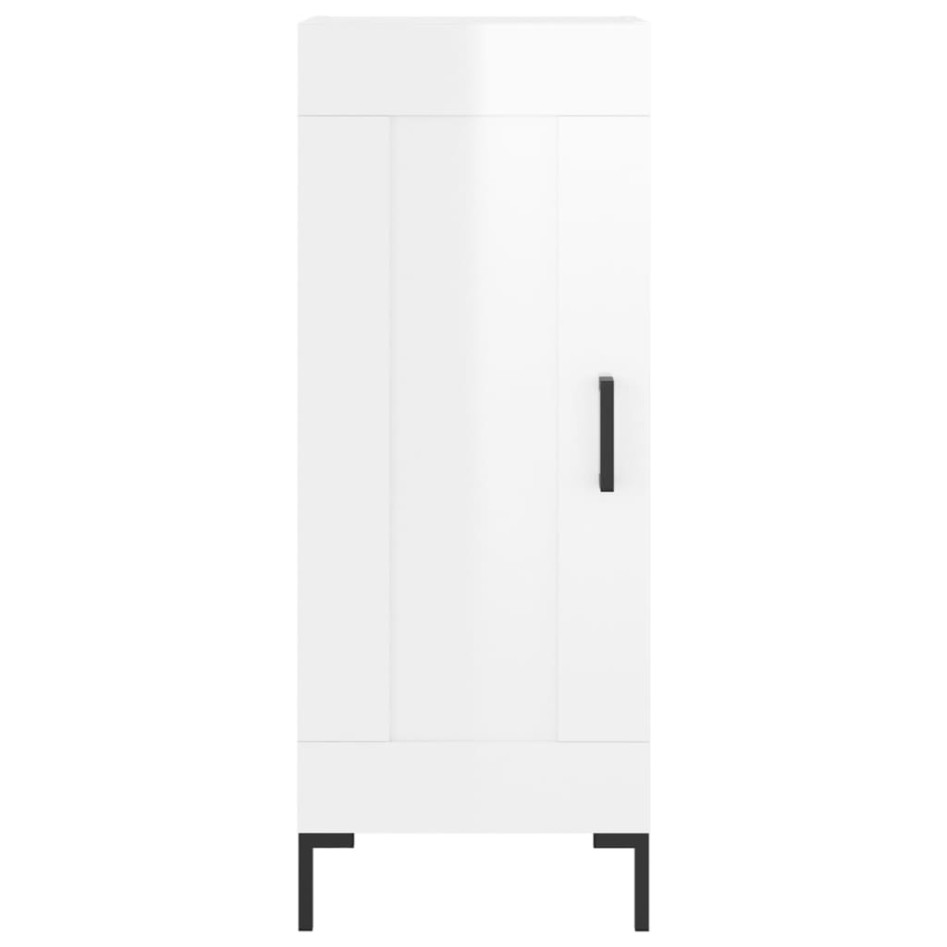 Aparador alto madera contrachapada blanco brillo 34,5x34x180