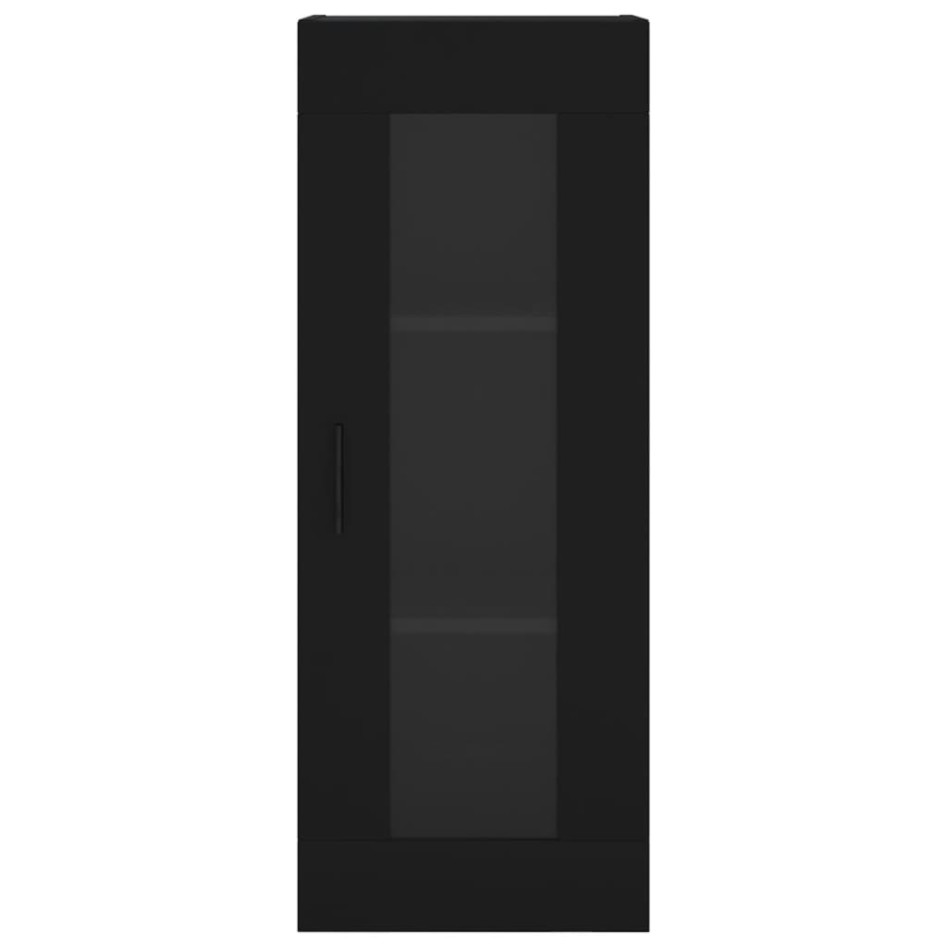 Aparador de madera contrachapada negro 34,5x34x180