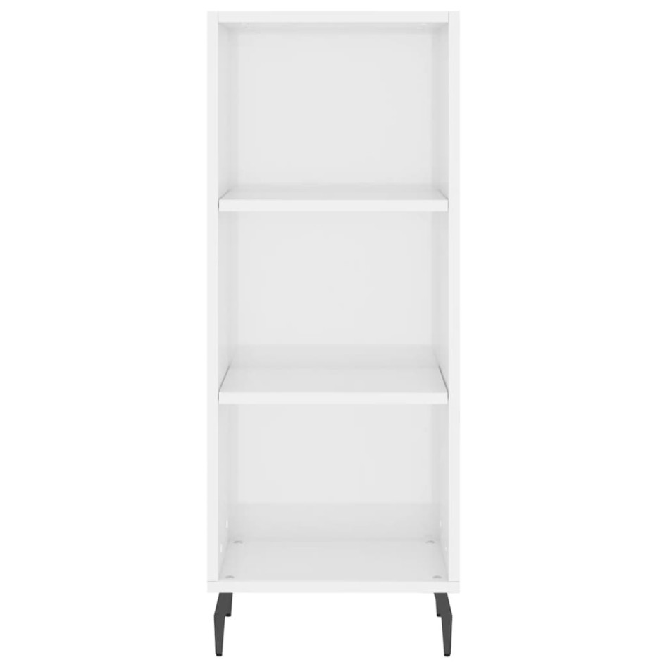 Aparador alto madera contrachapada blanco brillo 34,5x34x180