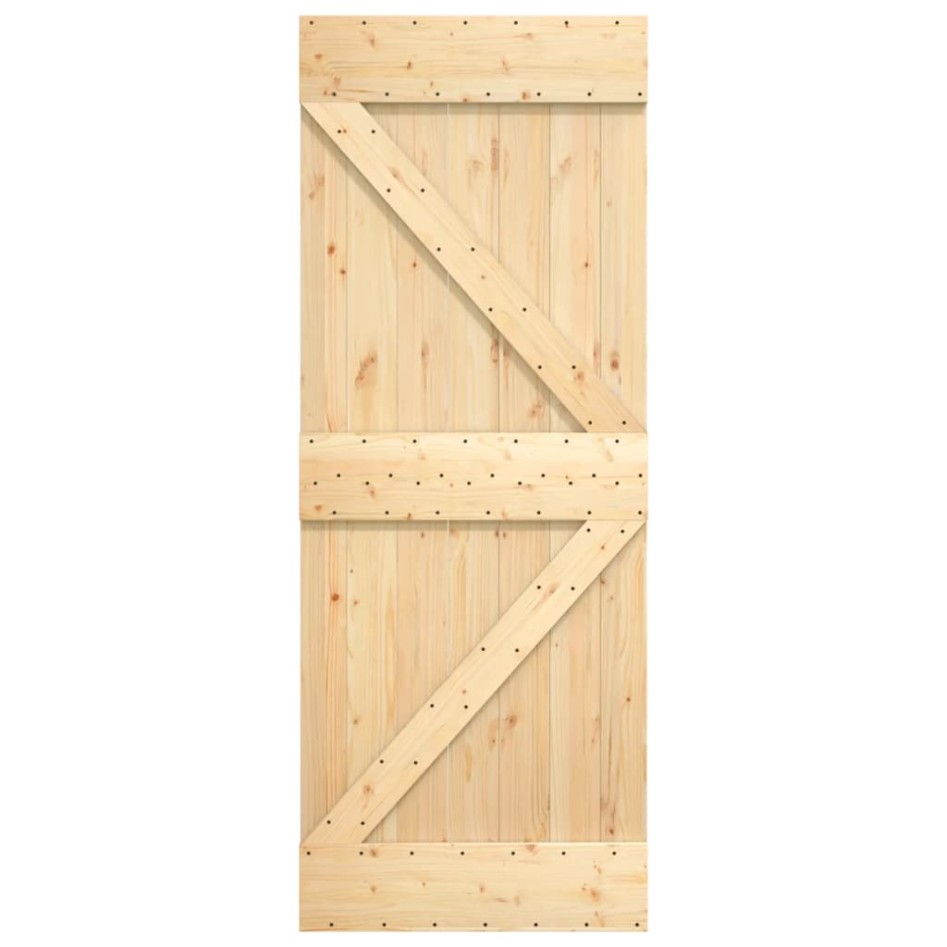 Puerta corredera con herrajes madera maciza de pino 70x210