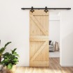 Puerta corredera con herrajes madera maciza de pino 70x210 cm