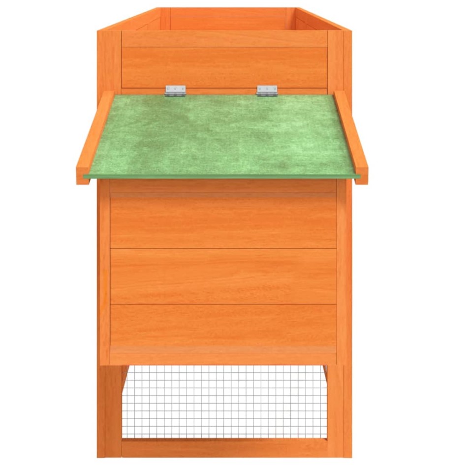 Gallinero madera maciza de pino marrón 204x50x84