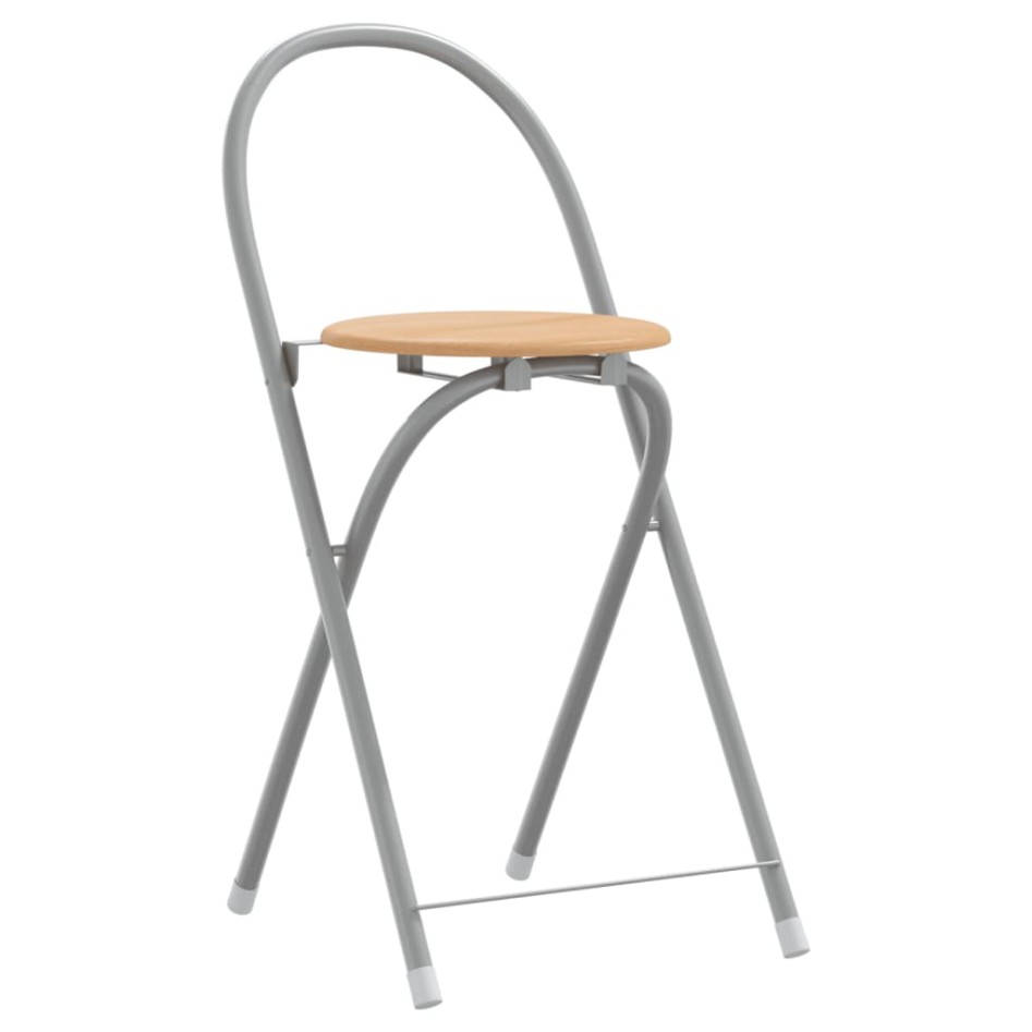 Mesa y taburetes altos 3 pzas hierro y madera gris y