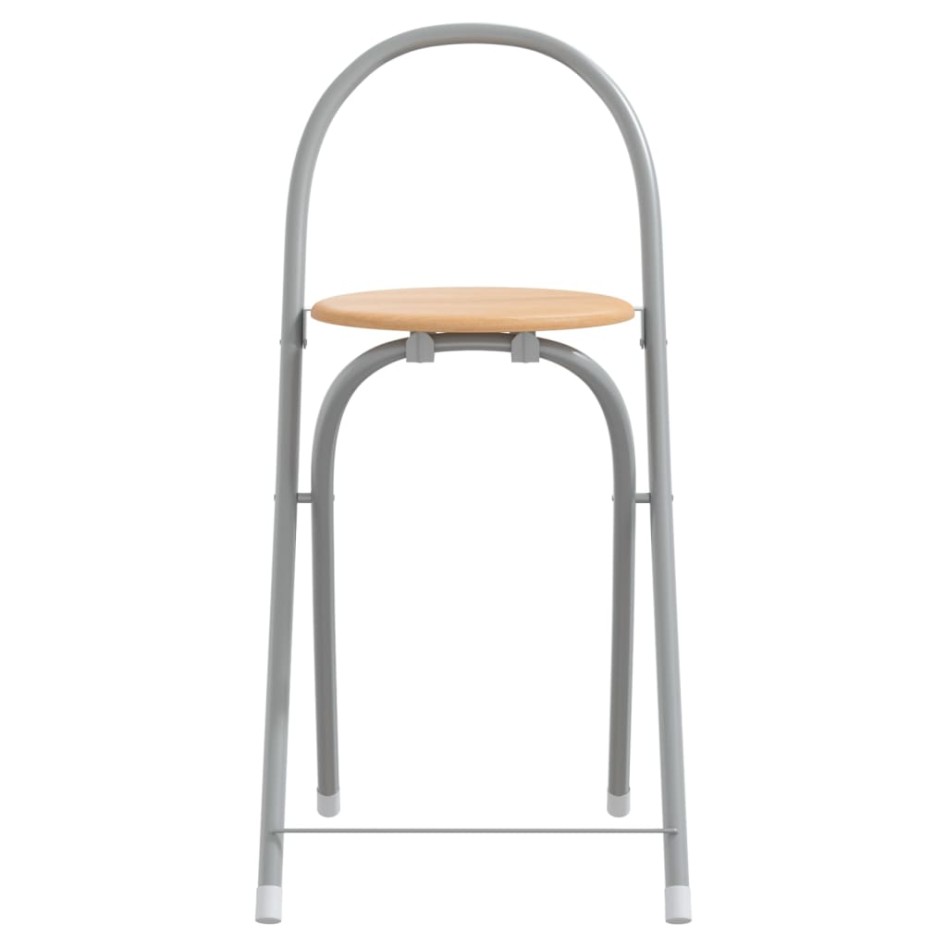 Mesa y taburetes altos 3 pzas hierro y madera gris y