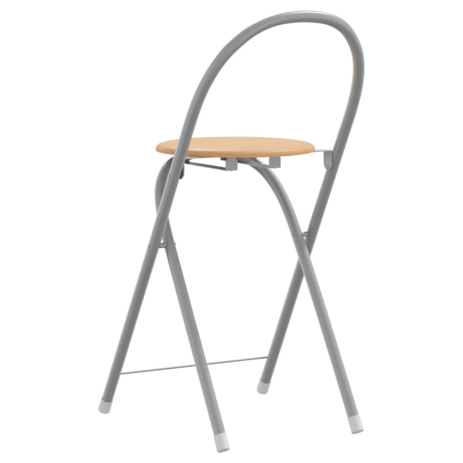 Mesa y taburetes altos 3 pzas hierro y madera gris y