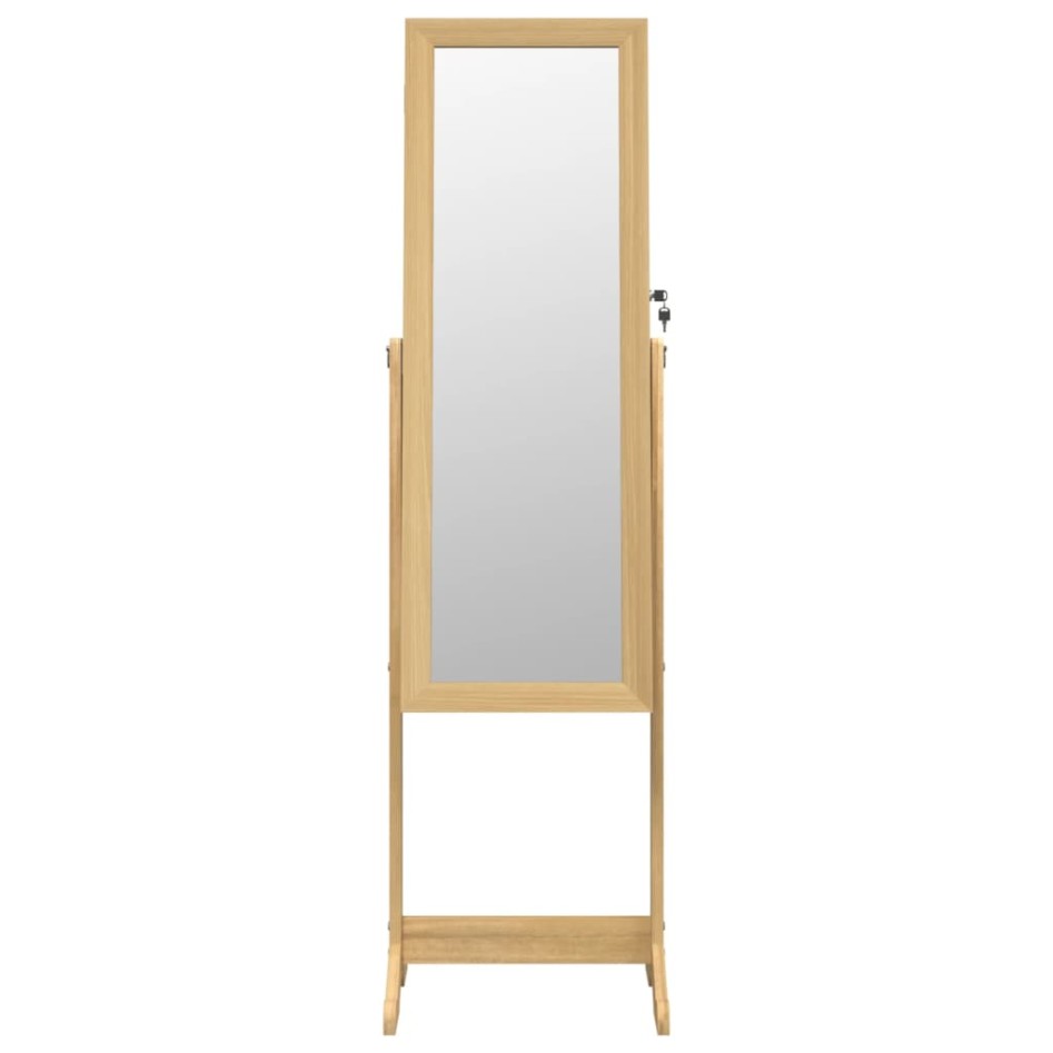 Espejo de pie con joyero y luces