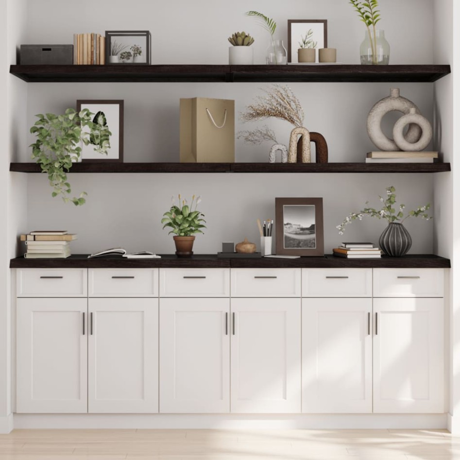 Estante pared madera roble tratada marrón oscuro