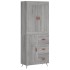 Aparador alto madera contrachapada gris sonoma 69,5x34x180