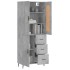 Aparador alto madera contrachapada gris hormigón 69,5x34x180