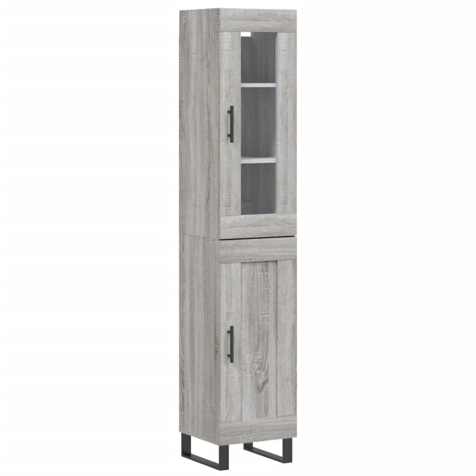 Aparador alto madera contrachapada gris Sonoma 34,5x34x180