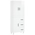 Aparador alto madera contrachapada blanco brillo 69,5x34x180