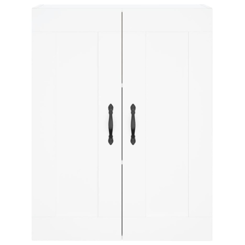 Aparador alto madera contrachapada blanco brillo 69,5x34x180