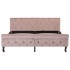 Estructura de cama de terciopelo rosa 160x200