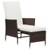Sillón reclinable de jardín con cojines ratán sintético