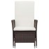 Sillón reclinable de jardín con cojines ratán sintético