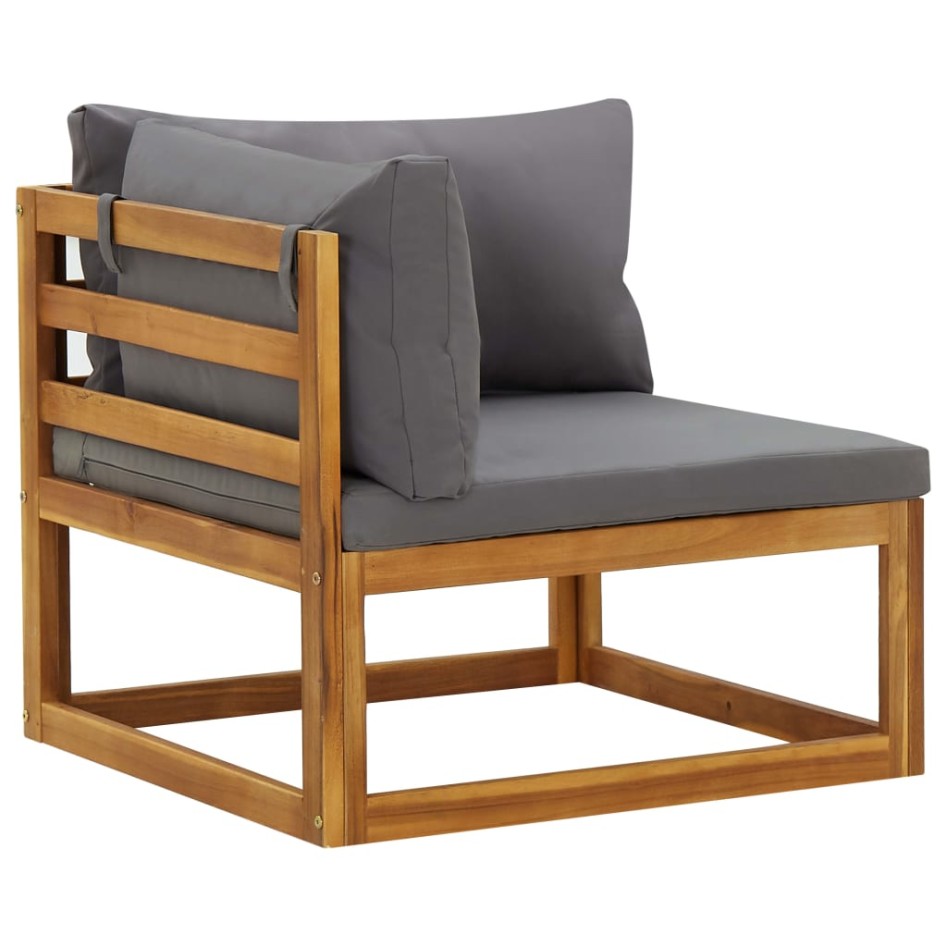 Sofás de esquina seccionales 2 uds con cojines tela gris