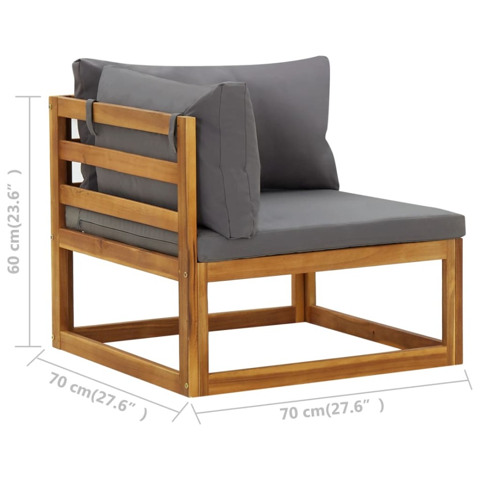 Sofás de esquina seccionales 2 uds con cojines tela gris