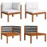 Muebles de jardín 2 pzas con cojines madera maciza de