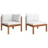 Muebles de jardín 2 pzas con cojines madera maciza de