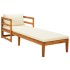 Tumbona con cojines crema madera maciza de