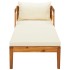Tumbona con cojines crema madera maciza de