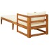 Tumbona con cojines crema madera maciza de